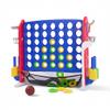 Giant 4 Connect in a Row Game, Jumbo 4-to-Score Outdoor Yard Game w/Adjustable Height, Quick-Release, Basketball Hoop, Ring Toss & Net, Family Party Floor Game for Kids Adult, Blue view 1
