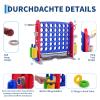 Giant 4 Connect in a Row Game, Jumbo 4-to-Score Outdoor Yard Game w/Adjustable Height, Quick-Release, Basketball Hoop, Ring Toss & Net, Family Party Floor Game for Kids Adult, Blue view 4