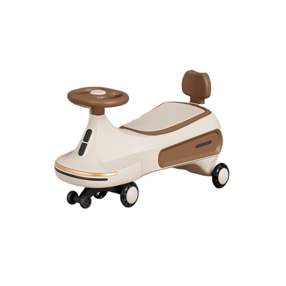 Wiggle Scooter Kids Wiggle Car Ride On Toy Silent Wheels with Under Seat Storage, Toys for Boys and Girls 3 Year and UP(Brown)