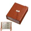 2026 New Password Lock Currency Album,168 Envelope Money Saving Challenge Book with Combination Lock,Leather Money Saving Book for Banknotes, Coins, Stamps, Cards, Photos view 1