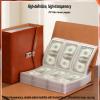 2026 New Password Lock Currency Album,168 Envelope Money Saving Challenge Book with Combination Lock,Leather Money Saving Book for Banknotes, Coins, Stamps, Cards, Photos view 4