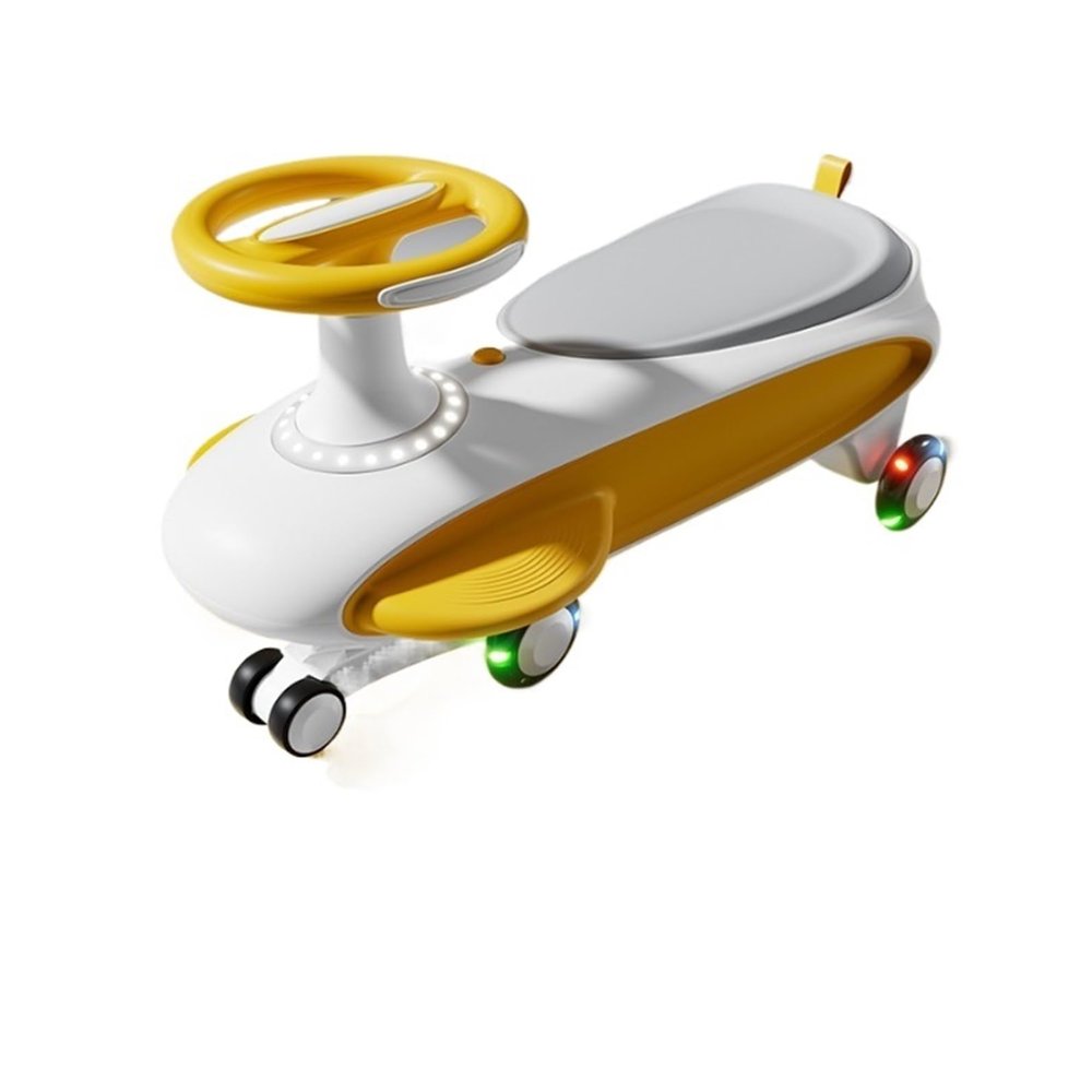 Wiggle Scooter Ride on Toy Wiggle Car with Music Light Swing Twist Anti-Rollover for Kids 3 Yrs and UP Indoor and Outdoor(Yellow)