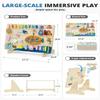 BlueWood Wooden Busy Board for Toddlers 18+ Months, 12-in-1 Montessori Philosophy Educational Toy, Activity Center Made from Basswood, No Drilling, Easy to Install & Store - Ocean view 3