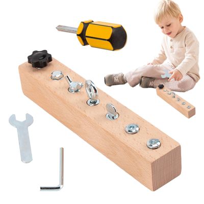 Kids Screwdriver Board Set - Fine Motor Development Activity - Wooden Screwdriver Tool Set - For Preschoolers Over 3 Years Old Home And Travel