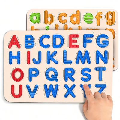 Silicone Letter Tracing Mat, Double-Sided Textured ABC Learning Toy