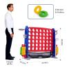 Giant 4 Connect in a Row Game, Jumbo 4-to-Score Outdoor Yard Game w/Adjustable Height, Quick-Release, Basketball Hoop, Ring Toss & Net, Family Party Floor Game for Kids Adult, Red view 3