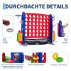 Giant 4 Connect in a Row Game, Jumbo 4-to-Score Outdoor Yard Game w/Adjustable Height, Quick-Release, Basketball Hoop, Ring Toss & Net, Family Party Floor Game for Kids Adult, Red view 4