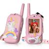 Video Walkie Talkies for Kids, Kids Walkie Talkies with Screen & Voice Changer, 1000 Feet Range, 2 Pack Rechargeable Walkies Talkies for Indoor Outdoor Games, Camping, Hiking for Boys Girls (Pink) view 1