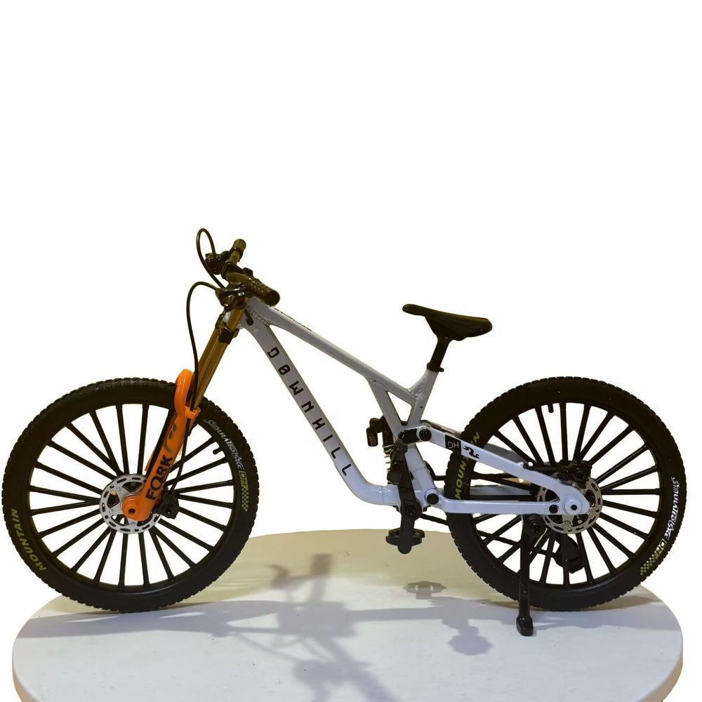 Generisch Universal Finger Bicycle Model, 1:10 Mountain Bike Model Toy, Finger Mountain Bike Model Decoration, Miniature Finger Bike, Mini Bending Bicycle Model (White-37)