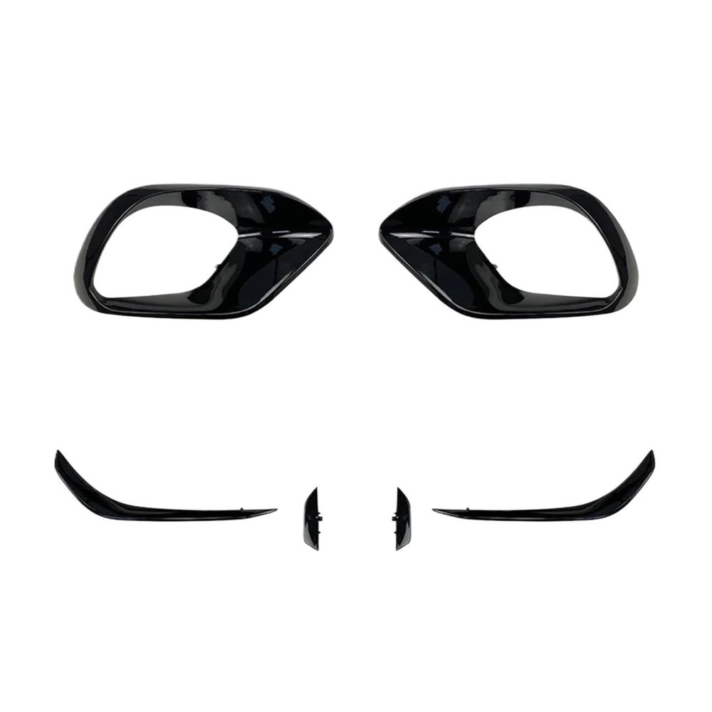 2020 To Up Compatible With MercedeBen CLA W118 C118 Cla45 AMG Front Lip Bumper Side Hood Fog Lamp Light Cover Spoiler Air Vent Frame Trim(A set Gloss Black)