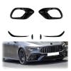 2020 To Up Compatible With MercedeBen CLA W118 C118 Cla45 AMG Front Lip Bumper Side Hood Fog Lamp Light Cover Spoiler Air Vent Frame Trim(A set Gloss Black) view 2