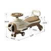 Wiggle Scooter Kids Ride On Car Airplane Wiggle Car with Music Light and Silent Flash Wheel for Indoor/Outdoor Toy Vehicl(Brown) view 2