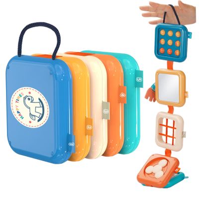 Busy Board for 1 Year Old Safe Portable Intelligence Sensory Travel Activities Busy Board Cube Toys Montessori for Boy Girl
