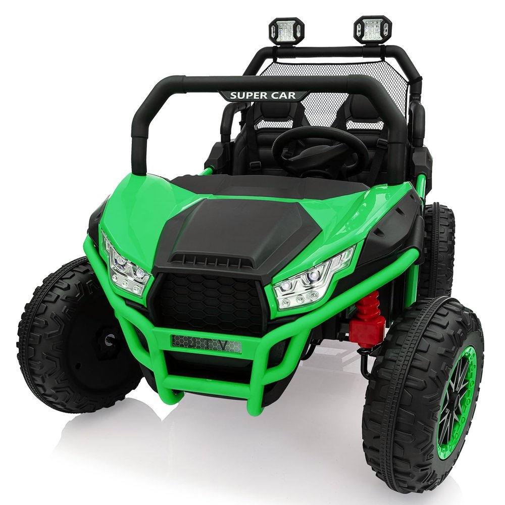 24V Power Wheel for Big Kids 3-8, 2 Seater Electric Car with Parent Remote Control, 400W All-Terrain UTV, Bluetooth Music & LED Lights, Ride on Car Toy for Grass