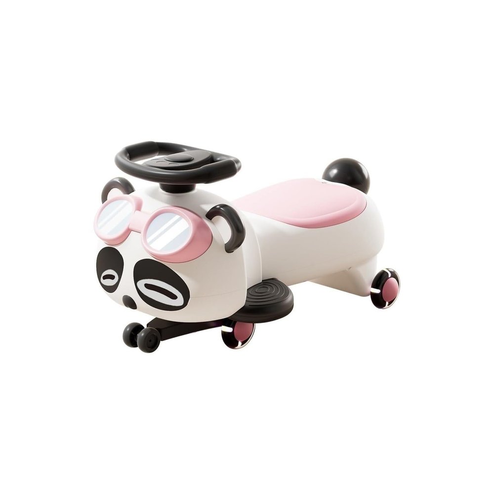 Wiggle Scooter Wiggle Car with Pedal Swing Cars with Under Seat Storage Anti-Rollover Flashing Wheels Lights and Music(Pink)