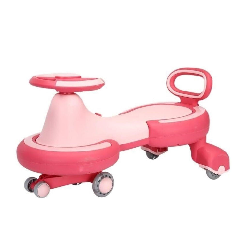 Wiggle Scooter Wiggle Car Ride On Toy, Twist Swing Car with Flashy PU Wheels for Indoor Outdoor Boys Girls 3 Year and UP(Pink)