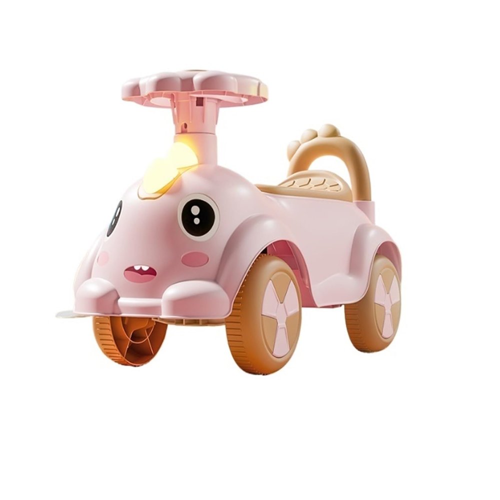 Wiggle Scooter Wiggle Car 4 Wheels Ride on Push Car with Under-seat Storage Horn Music Toys for Toddlers Boys Girls(Pink)