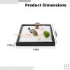 YHomU Meditation Sand Tray, Black Wooden Zen Garden Kit, Japanese Decor with Mini Rake, Rocks, Resin Pagoda, Natural White Sand, for Desk, Home, Office view 4