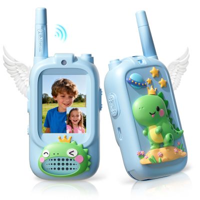 Video Walkie Talkies for Kids, Kids Walkie Talkies with Screen & Voice Changer, 1000 Feet Range, 2 Pack Rechargeable Walkies Talkies for Indoor Outdoor Games, Camping, Hiking for Boys Girls (Blue)