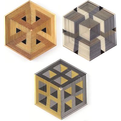 2026 Premium Hexagon Twist Illusion, 3D Printed Hexagonal Fractal Fidget Gadget, Decompression Sensory Desk Gadget, Funny Relaxation Pocket Gifts (3PCS)