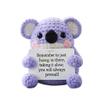 Handmade Crochet Koala Figure with Quote Card, Workspace Desk Decoration Gift view 1