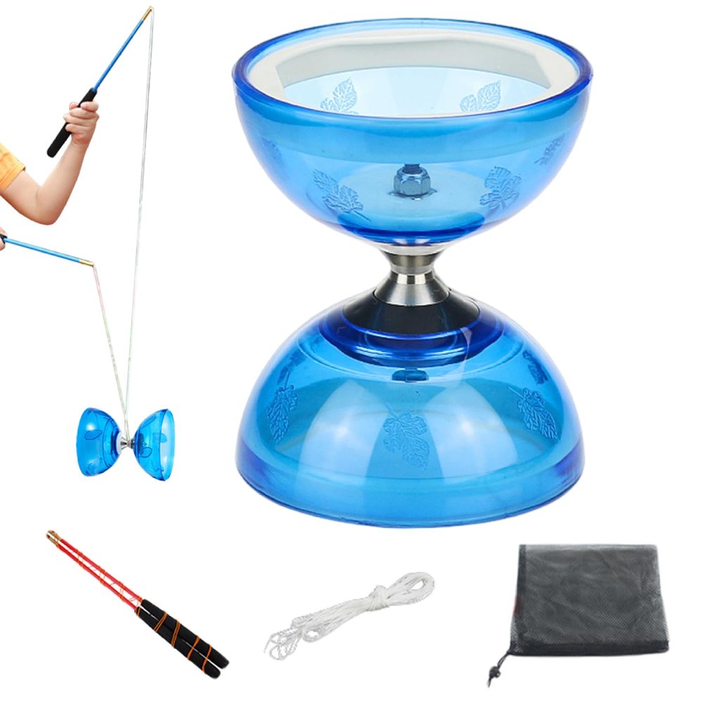 Chinese Yoyo 5 Bearings Diabolo with Sticks & String & Guide Book & Net Bag Yo Yo for Kids Adults Fitness Tricks