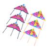 10pcs 60cm Triangle Rainproof Silk Kites for Outdoor Flying Cartoon Style Suitable for Park and Garden Play Style view 1