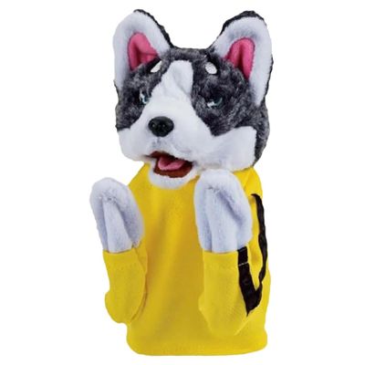 Dog Hand Puppet Kung Fu Husky Soft Soundable Boxing Hand Interactive Puppet Toddler Washable Plush Battle Boxing Husky Toys