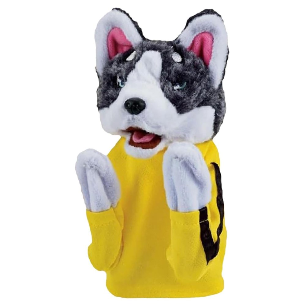 Dog Hand Puppet Kung Fu Husky Soft Soundable Boxing Hand Interactive Puppet Toddler Washable Plush Battle Boxing Husky Toys