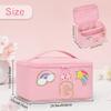 OCHEAL Initial Makeup Bag,Pink Travel Makeup Organizer Case Beauty Toiletry Cosmetic Bag with Rainbow, Trendy Stuff Personalized Gifts for Women and Girls-G view 2