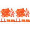 FAVOMOTO 48PCS Mini Traffic Cones, Orange Construction Cones Miniature Sports Training Roadblock Toy Traffic Scene Models for Sand Table Kids Early Cognitive Learning view 1