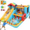 AKEYDIY Bounce House, Inflatable Bounce House for Kids 3-12, Obstacle Bouncy House with Slide, Trampoline, Ball Pit, Basketball Hoop, Target, Climbing, Tunnel, Indoor Outdoor, 450W Blower view 1