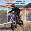 36V Electric Dirt Bike for Kids, 700W Peak Electric Motorcycle, 3 Speeds, 15.5 MPH & 13.7 Miles, Headlight & Rainbow Ambient Lights, Pro Suspension Off-Road Ride On Gift for Kids Ages 5-12, Purple view 4