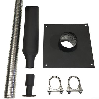 Generator Exhaust Extension Kit with Muffler for Portable Generators, Insulated Flexible Exhaust Hose with Through-Wall Mounting Plate, 32x26x8mm Stainless Steel Adapter for Firman T07571/T0