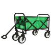 Collapsible Foldable Wagon Cart with All-Terrain Wheels, Heavy-Duty Steel Frame, Easy-Fold Design for Beach, Camping, Grocery, Gardening and Outdoor Use (Green + Steel) view 2