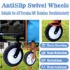 Collapsible Foldable Wagon Cart with All-Terrain Wheels, Heavy-Duty Steel Frame, Easy-Fold Design for Beach, Camping, Grocery, Gardening and Outdoor Use (Green + Steel) view 3