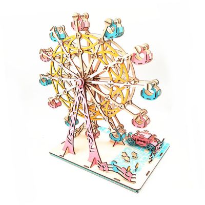 CIYODO 3D Wooden Puzzle Ferris Wheel and DIY Educational Jigsaw Puzzle Stem Activity