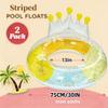 2PCS 30IN Inflatable Swim Tube Raft with Summer Fruits Painting,Pool for Swimming Pool Floaties Birthday Beach Swimming Shower Party Decorations (Crown) view 2