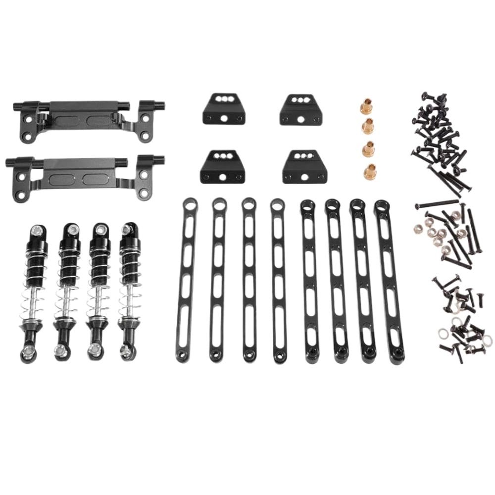 Suspension Rod Seat Suspension Frame Set Compatible with MN168 MN78 1/12 MN Model Remote Control Car(Black)