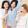 ciciglow Mini Karaoke Machine Toy for Kids and Adults, Portable Bluetooth Karaoke Speaker with 2 Wireless Microphones, Home Travel and Party Play Gifts for Boys Girls (White) view 4