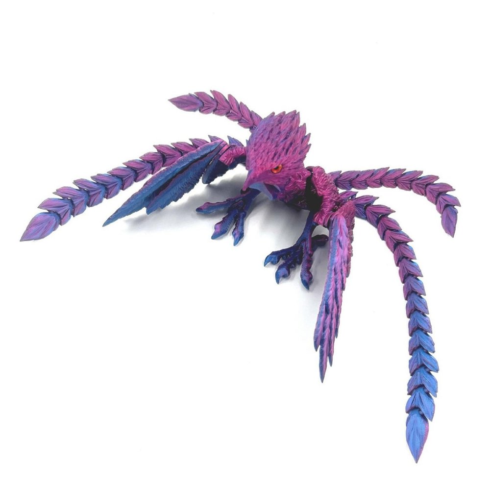 9.2 Inch 3D Printed Peacock Toy,Articulated Flexible 3D Printed Animal Decor,3D Printed Phoenix Bird,Interesting Toys for Autism/ADHD,Fidget Toys, Executive Desk Animals Toy (Blue Violet)