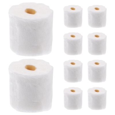10Pcs Dollhouse Toilet Paper Rolls Tearable, Miniature Dollhouse Accessories Simulation Tissue for Kitchen, Bathroom, Home DecorToilet Paper Rolls