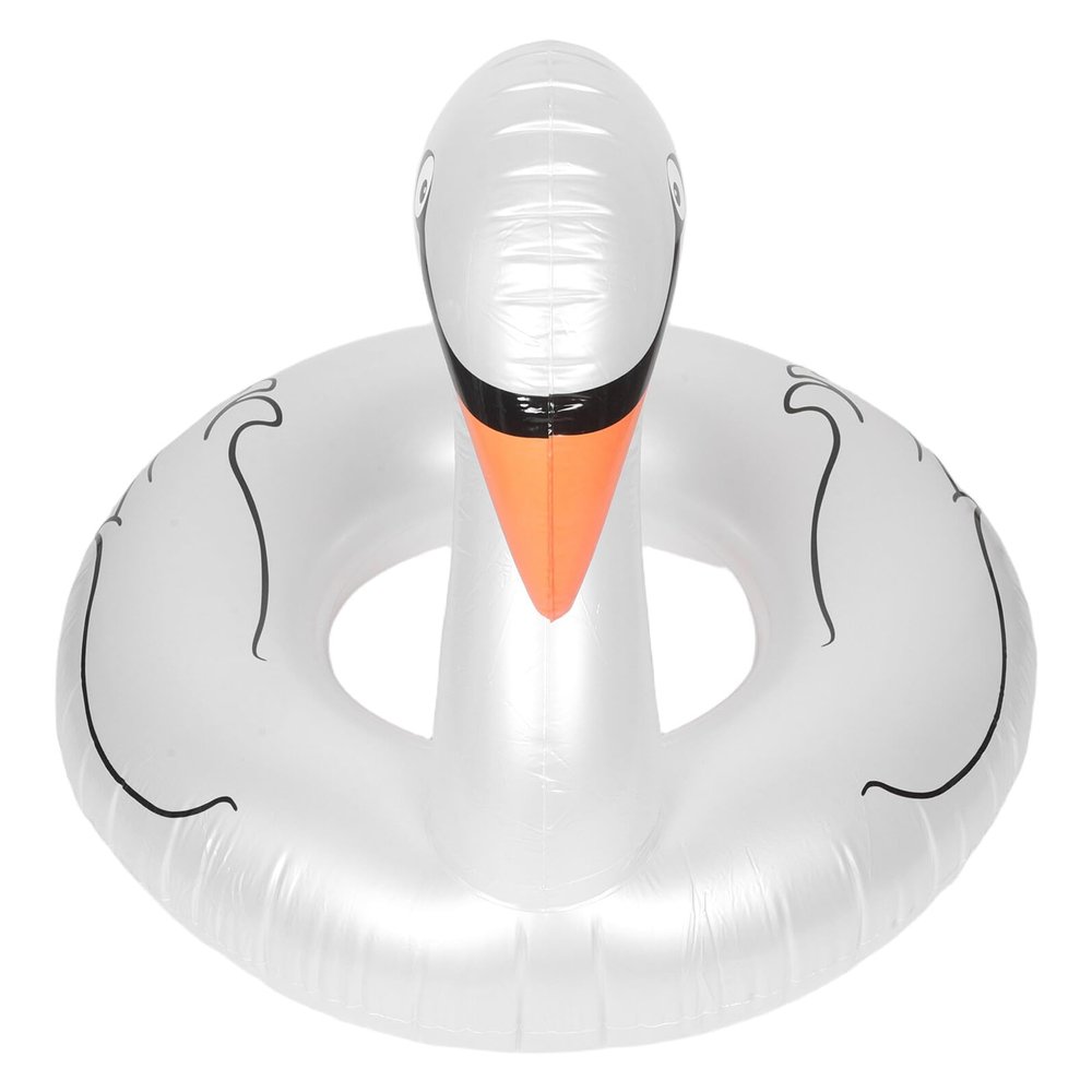 BESPORTBLE Inflatable White Goose Swim Ring for Adults, Cute Pool Float with Pearl Finish, Water Float for Pool, Beach, and Lake Leisure