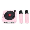 Yoidesu Mini Karaoke Machine, Portable Bluetooth Speaker with 2 Wireless Mics, Karaoke Microphone with Fun Voice Change for Home Party, Gifts for Girls Boys (Pink) view 1