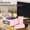 Yoidesu Mini Karaoke Machine, Portable Bluetooth Speaker with 2 Wireless Mics, Karaoke Microphone with Fun Voice Change for Home Party, Gifts for Girls Boys (Pink) view 3