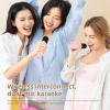 Yoidesu Mini Karaoke Machine, Portable Bluetooth Speaker with 2 Wireless Mics, Karaoke Microphone with Fun Voice Change for Home Party, Gifts for Girls Boys (Pink) view 4