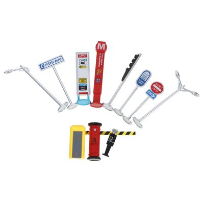Beaupretty Miniature Traffic Signs Playset for Mini Road Sign Model Educational Traffic Simulation for Preschool and Role Play