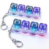 2 Pcs Keyboard Fidget Toy, Keyboard Clicker Fidget Light Up, Loud Decompression Button Finger Clicker Toys, Keychain 4-in-1 with Heart Keycaps, for Adult to Relief Stress view 1