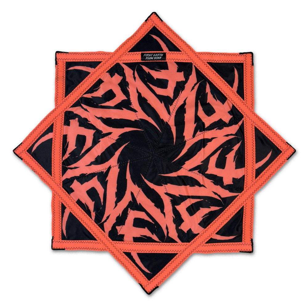 First Earth Flow Star - Dapo Star - Flow Toy Tempest - Neon Peach (UV), 25.5" - Regular