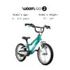 woom GO 2 Bicycle for Children 3 to 4.5 Years Old, 14-Inch Lightweight Bike with Handbrake, Steering Limiter & Chainguard for Boys & Girls - GO 2 - Metallic Turquoise view 2